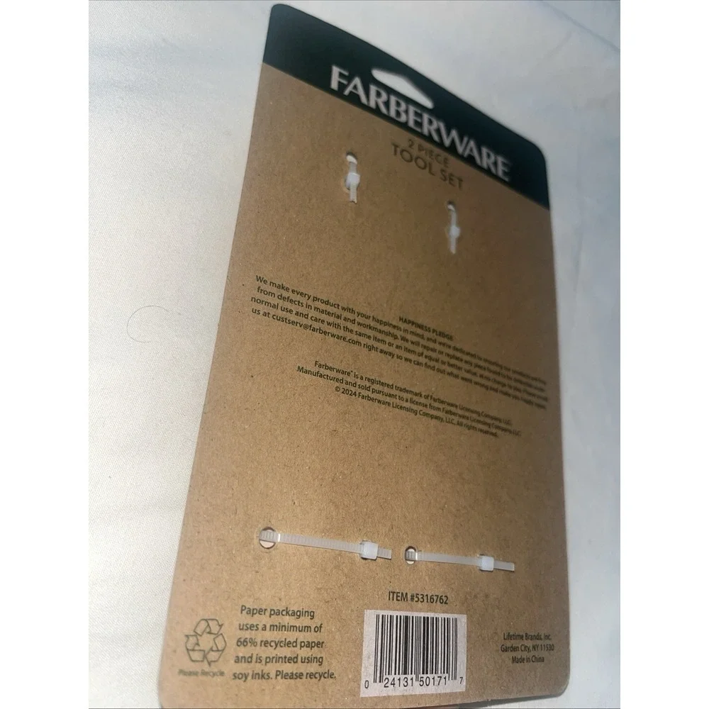 Farberware Cooking Utensils Salmon Nylon Slotted Turner & Basting Spoon Set -NEW